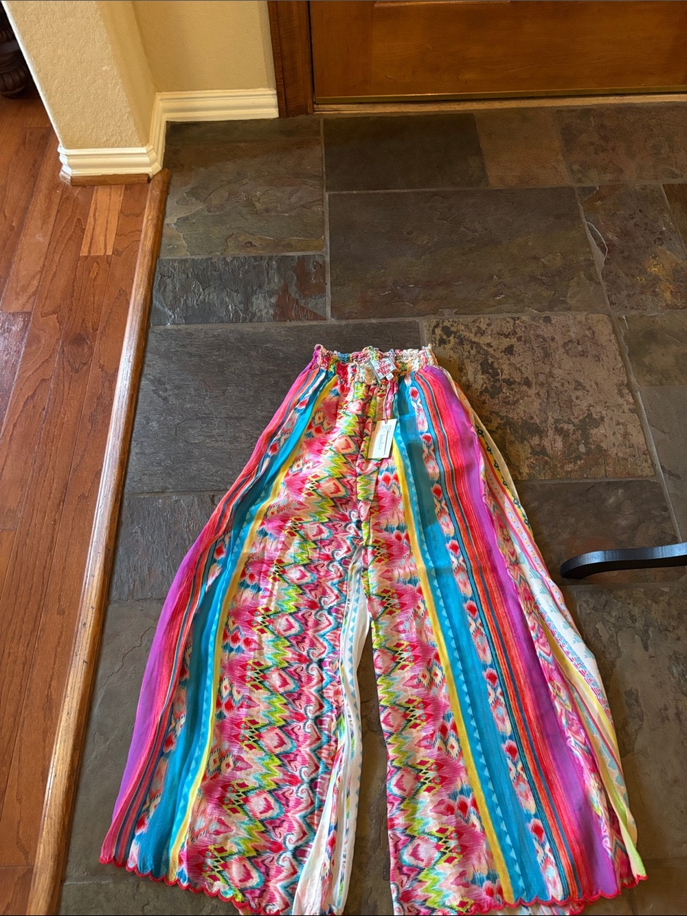 Johnny Was Multicolor Wide-Leg Printed Palazzo Pants